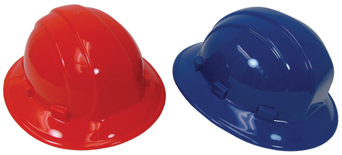 Red white and store blue hard hat